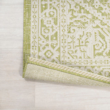 Sinjuri Medallion Textured Weave Indoor/outdoor Square Rug